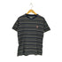 ROCSTAR ロゴ刺繍クルーネックボーダーTシャツ メンズ M