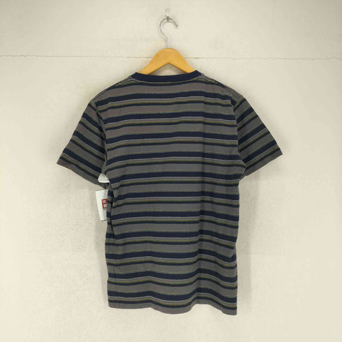 ROCSTAR ロゴ刺繍クルーネックボーダーTシャツ メンズ M