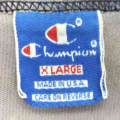 チャンピオン Champion 青タグ USA製 シングルステッチ ラバープリントTシャツ メンズ import:XL