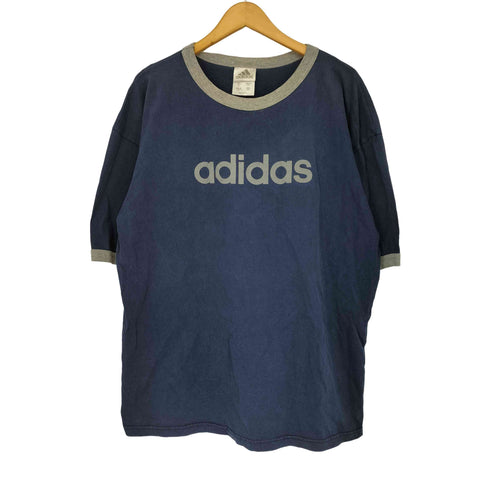 アディダス adidas 90-00S USA製 ロゴ リンガーTシャツ メンズ JPN:XL