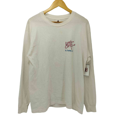 フルーツオブザルーム FRUIT OF THE LOOM 90s USA製 レストランロゴ 両面プリント L/Sシャツ メンズ import:XL