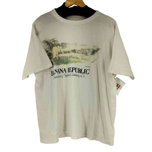バナナリパブリック BANANA REPUBLIC 80-90S 1989 フロントプリント S/S Tシャツ メンズ