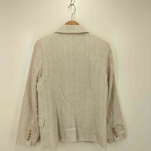 バナナリパブリック BANANA REPUBLIC ストライプ リネン混 テーラードジャケット レディース 6