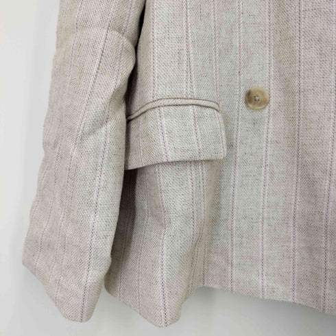 バナナリパブリック BANANA REPUBLIC ストライプ リネン混 テーラードジャケット レディース 6