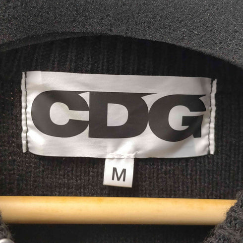 シーディージーコムデギャルソン CDG COMME des GARCONS 23AW AD2024 サイド スリット ショルダー フリンジ ニット セーター メンズ import:M
