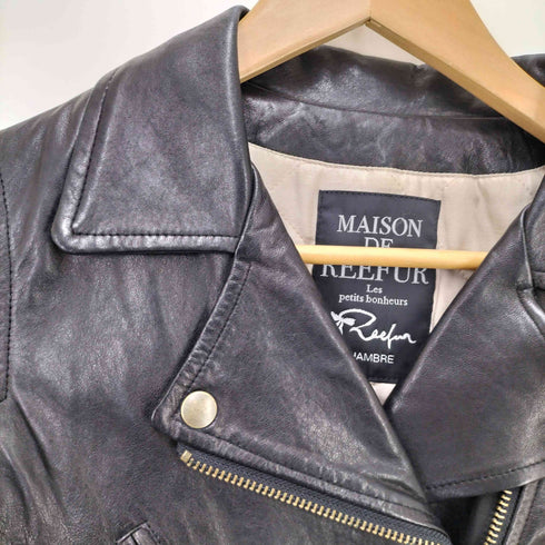 メゾンドリーファー Maison de Reefur ラムレザー ダブルライダース ジャケット レディース