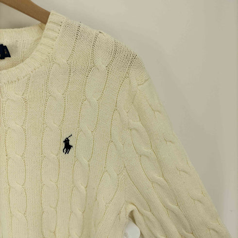 ポロバイラルフローレン Polo by RALPH LAUREN ロゴ刺繍 ケーブル ニット セーター メンズ import:XS