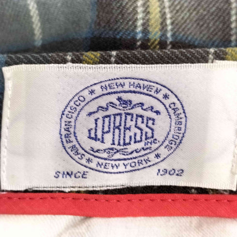 ジェイプレス J.PRESS ウールナイロン タータンチェック テーパードパンツ レディース 11