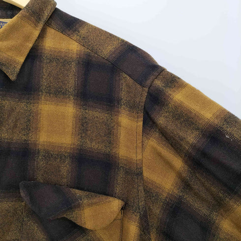 ペンドルトン PENDLETON 60s~70s PURE VIRGIN WOOL オンブレチェック ダブルフラップポケット ボードシャツ メンズ import:L