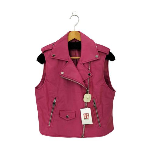 ザラ ZARA フェイクレザー ライダースベスト レディース import:M