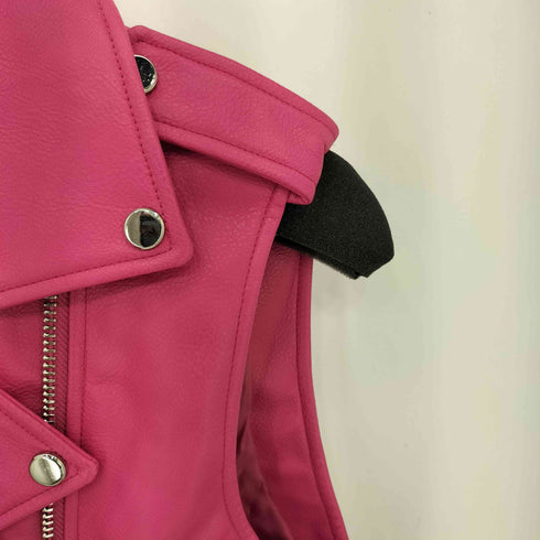 ザラ ZARA フェイクレザー ライダースベスト レディース import:M