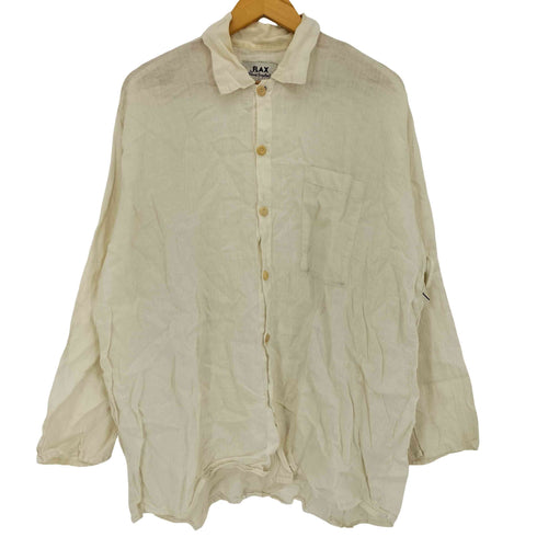 フラックスバイジーンエンゲラール FLAX by Jeanne Engelhart シングルポケット レギュラーカラー 長袖 リネン シャツ メンズ import:M