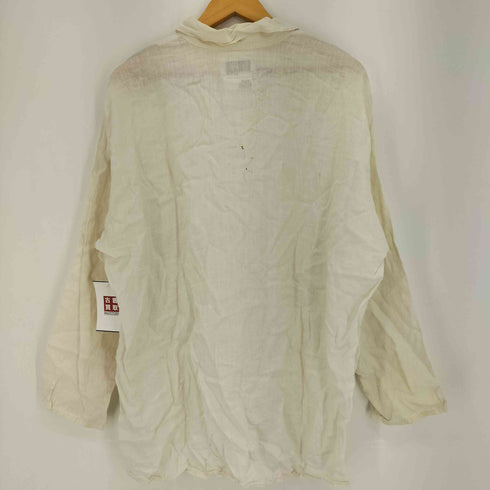 フラックスバイジーンエンゲラール FLAX by Jeanne Engelhart シングルポケット レギュラーカラー 長袖 リネン シャツ メンズ import:M