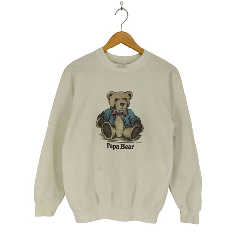 ヘインズ Hanes 80s USA製 フロントプリントラグランスウェット メンズ M