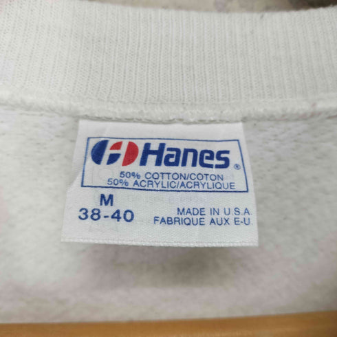 ヘインズ Hanes 80s USA製 フロントプリントラグランスウェット メンズ M