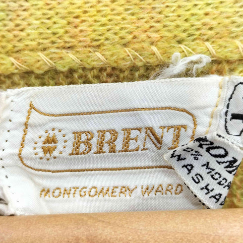 ブレント BRENT 60s~70s 吹き出しタグ アクリル Vネックカーディガン メンズ import:L