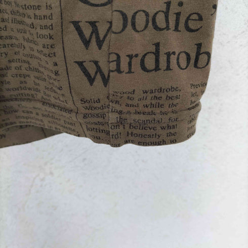 ジョンガリアーノ JOHN GALLIANO ニュースペーパープリントVネックTシャツ メンズ XS