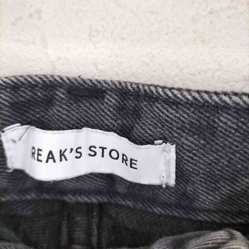 フリークスストア FREAKS STORE ワイドシルエット ダメージ加工 ブラックデニム パンツ メンズ JPN:M