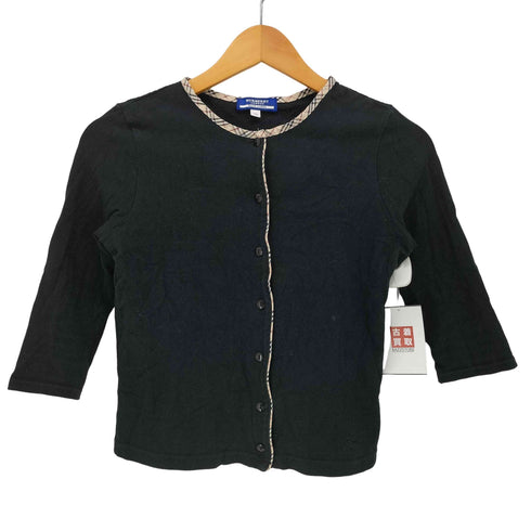 バーバリーブルーレーベル BURBERRY BLUE LABEL 襟 ノバチェック 七分袖 カーディガン レディース import:M