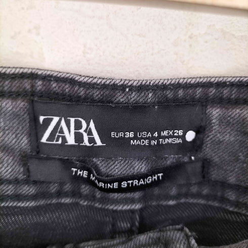 ザラ ZARA the marine straight カットオフ ワイドブラックデニム パンツ メンズ EUR 36