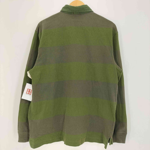 ギャップ Gap 80-90S ボーダー サイドスリット 長袖 ポロシャツ メンズ import:L