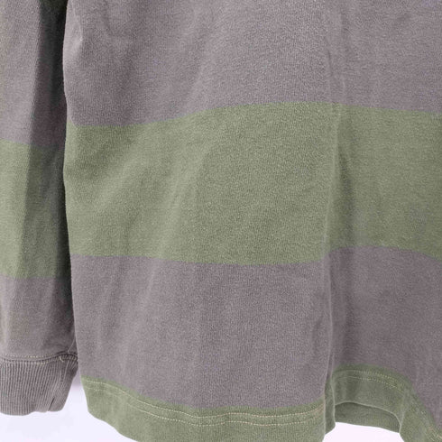 ギャップ Gap 80-90S ボーダー サイドスリット 長袖 ポロシャツ メンズ import:L