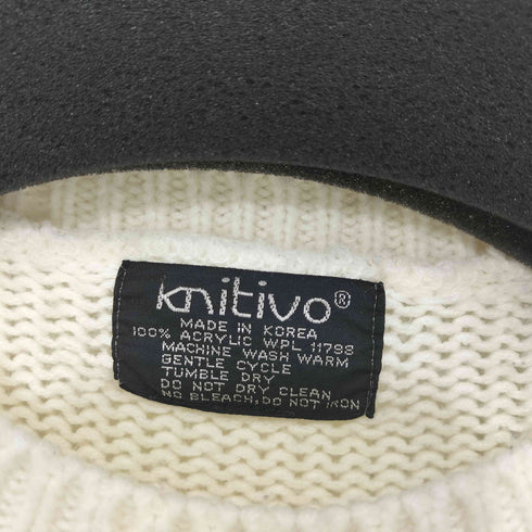 knitivo vintage 刺繍 クルーネック ニット レディース