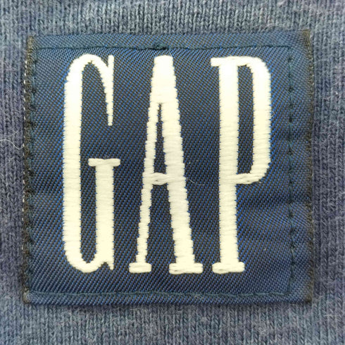 ギャップ Gap OLD 90s USA製 紺 デカタグ プリント クルーネック スウェット ボックスシルエット メンズ import:L