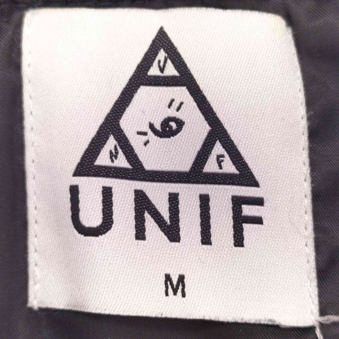 ユニフ UNIF ロゴワッペン 中綿 ジップアップブルゾン レディース import:M