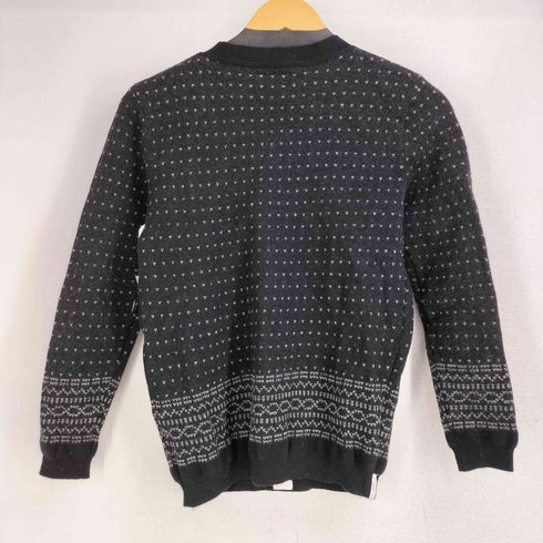 デラックス DELUXE CLOTHING ウール100 総柄 ニットカーディガン レディース import:S
