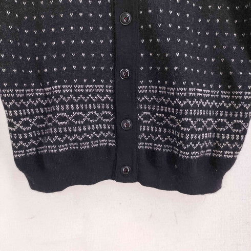 デラックス DELUXE CLOTHING ウール100 総柄 ニットカーディガン レディース import:S