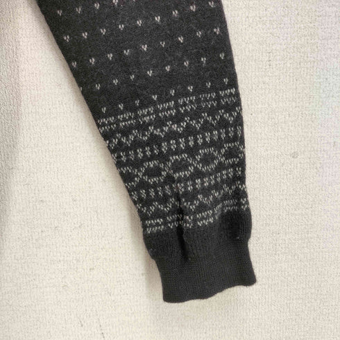 デラックス DELUXE CLOTHING ウール100 総柄 ニットカーディガン レディース import:S