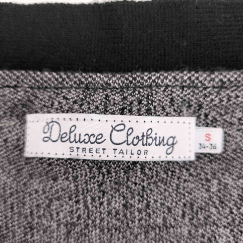 デラックス DELUXE CLOTHING ウール100 総柄 ニットカーディガン レディース import:S
