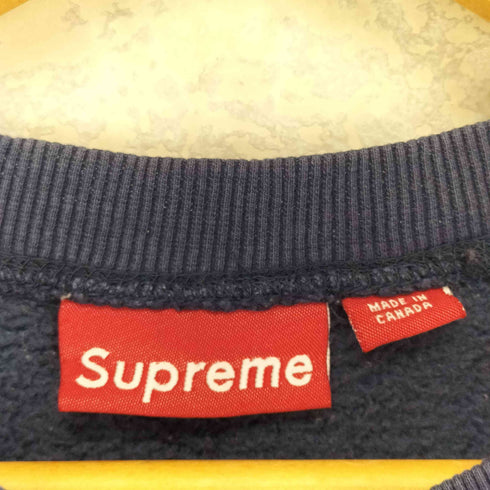 シュプリーム Supreme 90s 初期 カナダ製 フロントロゴ刺繍クルーネックスウェット メンズ L