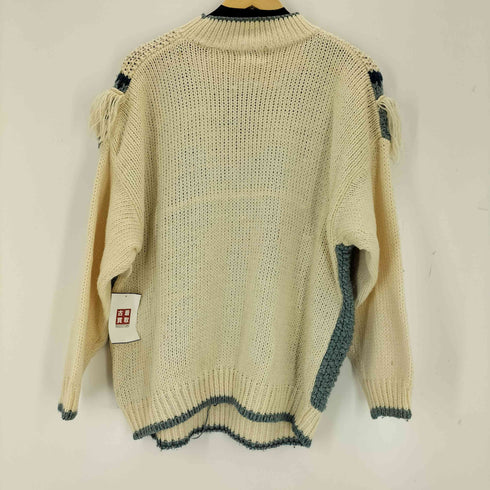 Hasting&Smith 総柄 フリンジニット レディース import:L