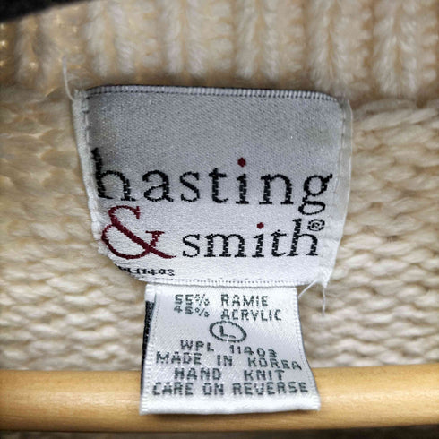 Hasting&Smith 総柄 フリンジニット レディース import:L
