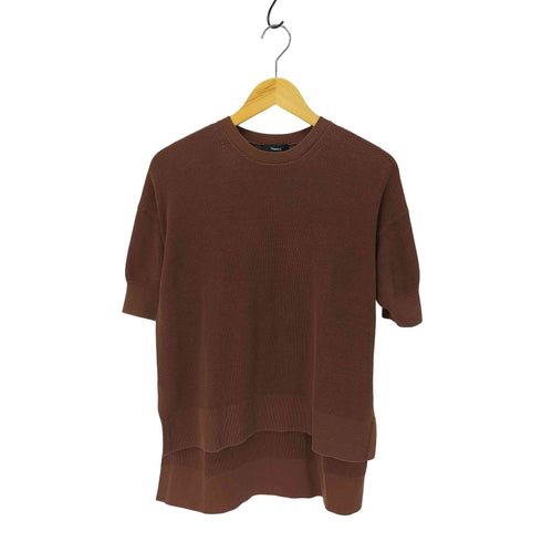 セオリー theory Dry Cotton Karenia HS / ドライコットンハーフスリーブニット 半袖ニット サイドスリット レディース import:S