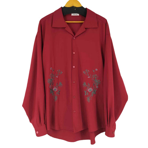 アドーンプレーン adoon plain 花柄刺繍 L/S シャツ メンズ JPN:L