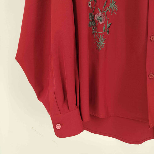 アドーンプレーン adoon plain 花柄刺繍 L/S シャツ メンズ JPN:L