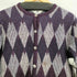 ジバンシィ GIVENCHY 80-90S GOLF ウールモヘヤ混アーガイルチェックニットカーディガン レディース import:M