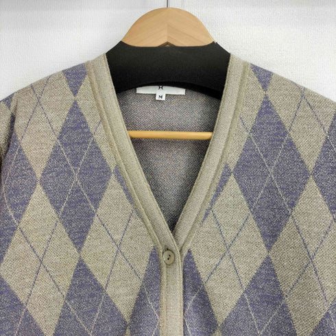 ハナエモリ HANAE MORI ウール混アーガイル柄カーディガン レディース import:M