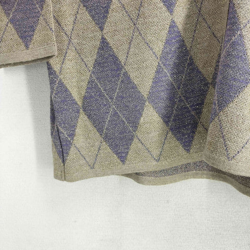 ハナエモリ HANAE MORI ウール混アーガイル柄カーディガン レディース import:M
