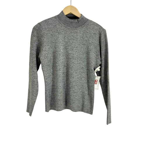 ハナエモリ HANAE MORI ウール混 スリットハイネックニット レディース import:M