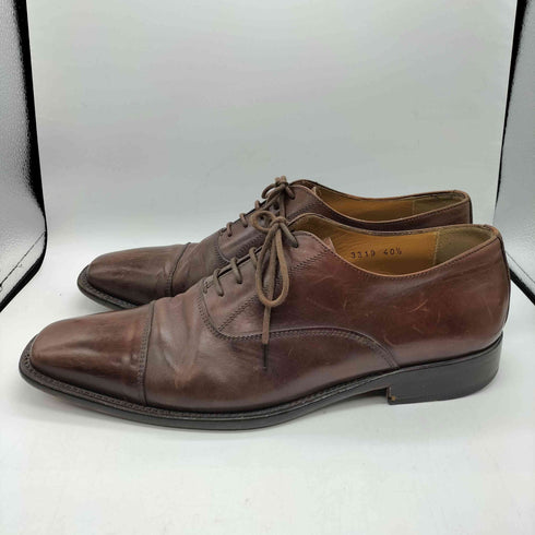 バーニーズニューヨーク BARNEYS NEWYORK イタリア製 VERO CUOIO ストレートチップ スクエアトゥ レザー ドレス シューズ メンズ 40 1/2