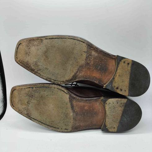 バーニーズニューヨーク BARNEYS NEWYORK イタリア製 VERO CUOIO ストレートチップ スクエアトゥ レザー ドレス シューズ メンズ 40 1/2