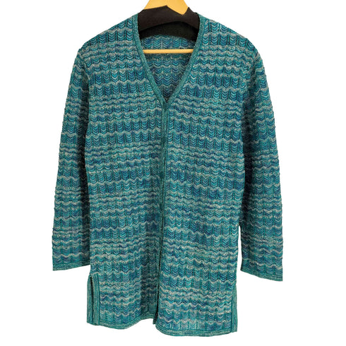 ミッソーニスポーツ MISSONI SPORTS コットンレーヨン混メッシュニットカーディガン レディース