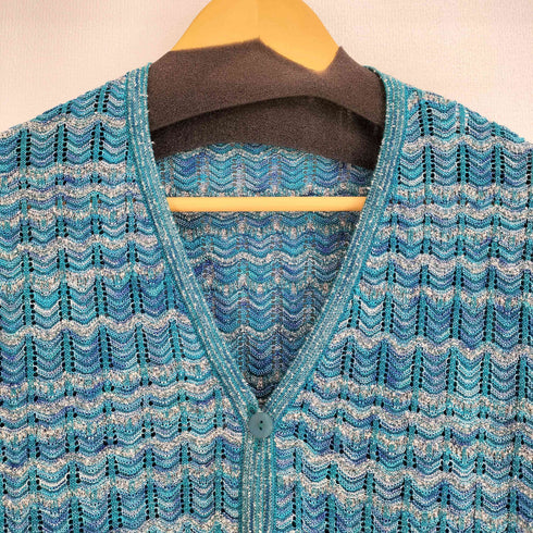 ミッソーニスポーツ MISSONI SPORTS コットンレーヨン混メッシュニットカーディガン レディース