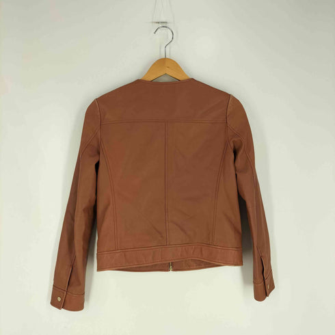 クミキョク 組曲 羊革 ラムレザー ノーカラージャケット レディース JPN:2