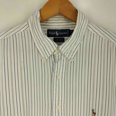 ラルフローレン RALPH LAUREN 90S YARMOUTH ポニー刺繍 ストライプ BDシャツ メンズ 17-34
