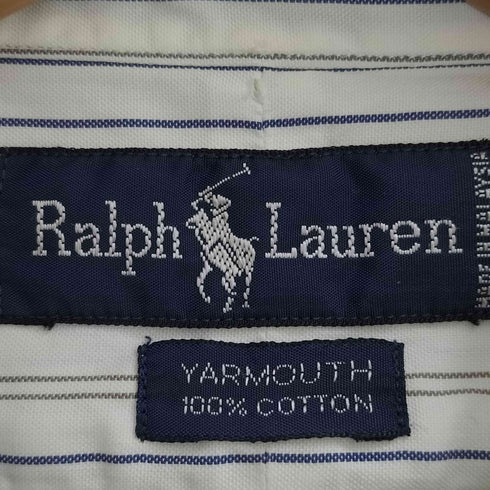 ラルフローレン RALPH LAUREN 90S YARMOUTH ポニー刺繍 ストライプ BDシャツ メンズ 17-34